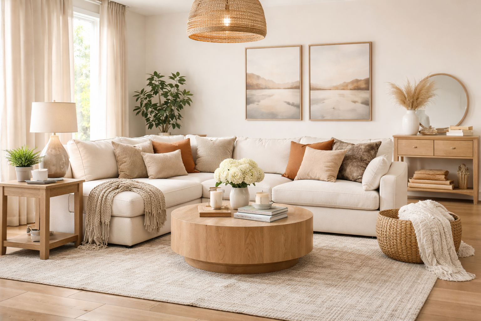 Elegant modern home interior with stylish furniture and decor